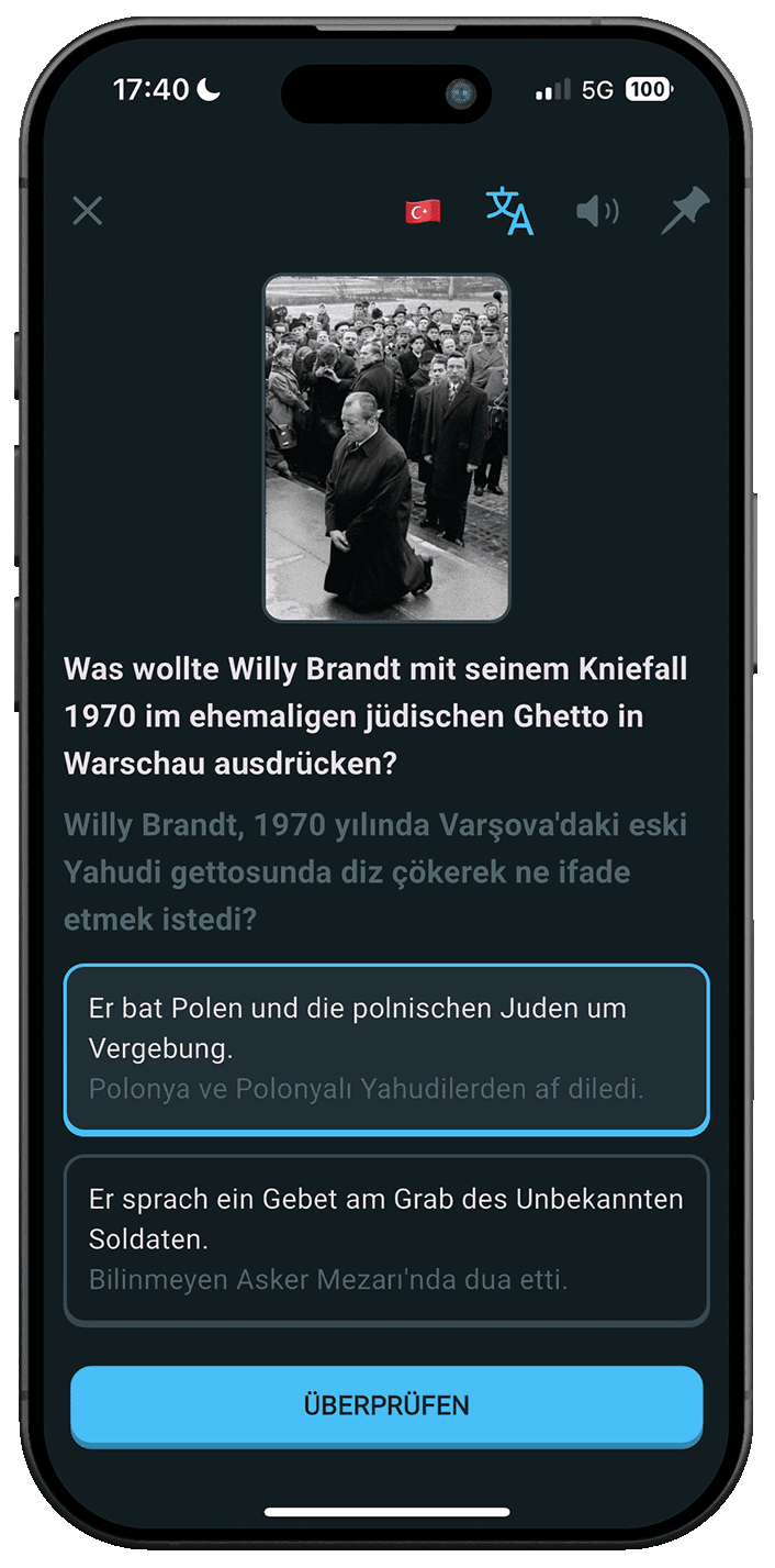 Leben in Deutschland App – Lernfortschritt